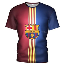 Load image into Gallery viewer, 3d T Shirt Fc Barcelona 2018 2019 Soccer Jersey Football T-shirt Barcelona Boy/kids Barcelona Tracksuit Messi Mens Gym Clothing