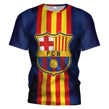 Load image into Gallery viewer, 3d T Shirt Fc Barcelona 2018 2019 Soccer Jersey Football T-shirt Barcelona Boy/kids Barcelona Tracksuit Messi Mens Gym Clothing