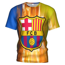 Load image into Gallery viewer, 3d T Shirt Fc Barcelona 2018 2019 Soccer Jersey Football T-shirt Barcelona Boy/kids Barcelona Tracksuit Messi Mens Gym Clothing